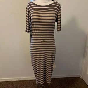 Lulu row brown and tan dress